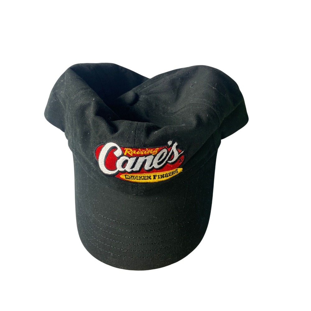 Raising Cane's Chicken Fingers Black Adjustable Strapback Hat Cap Logo